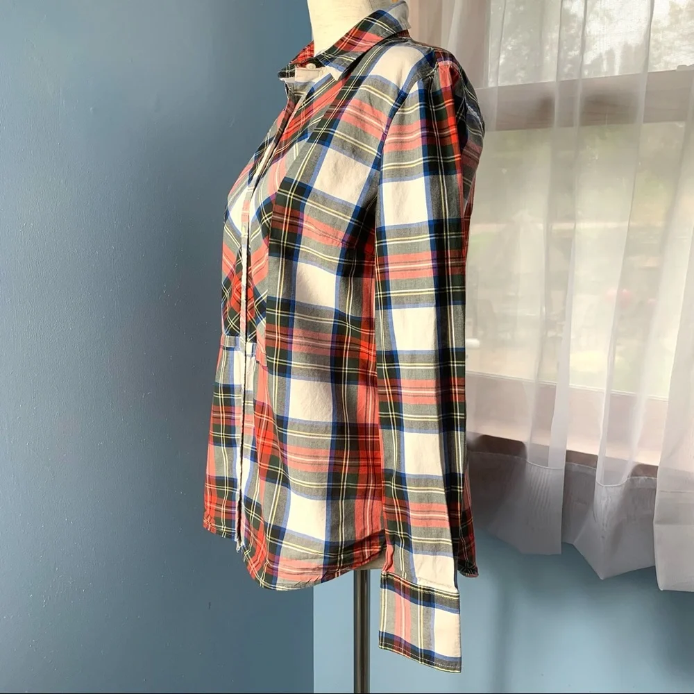 J. Crew Festive Plaid Button Down Shirt - Picture 3 of 8